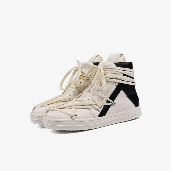High top Geometric Sneakers Leather