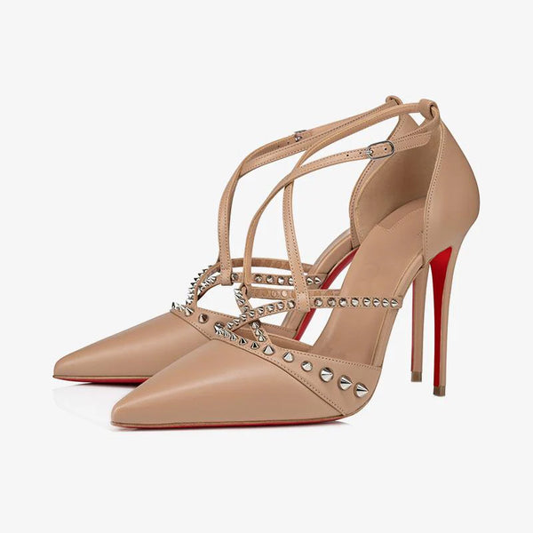 Eye-catching Leather Pumps with Spikes