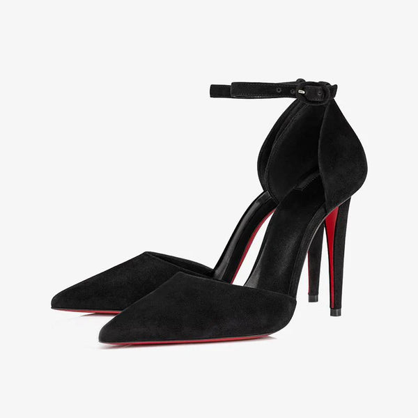 Trendy Black Velvet Stiletto Pumps