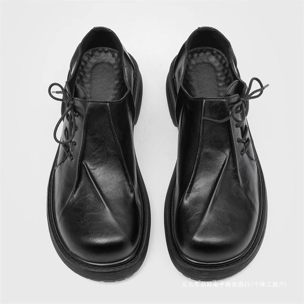 Men's black big toe derby shoes