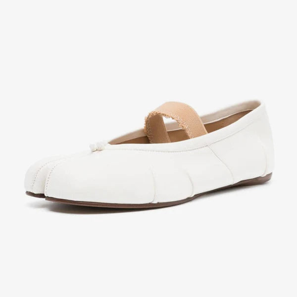 Split-toe Ballerina Shoes in Ivory White