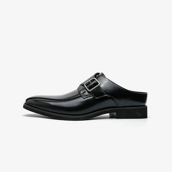 Buckle Punk Round Toe Slip On Shoe