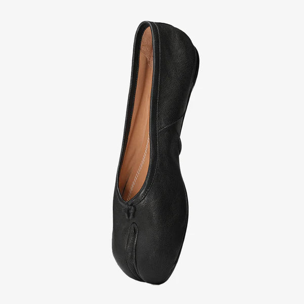 Split-toe Calf Leather Ballet Flats