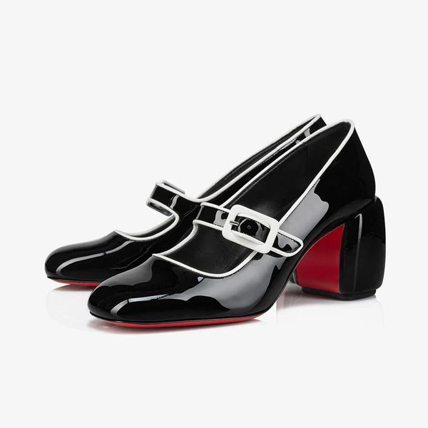 Black Patent Leather Pumps with 60 mm