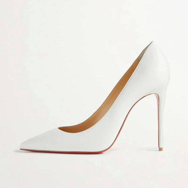 Classic White Leather Pumps