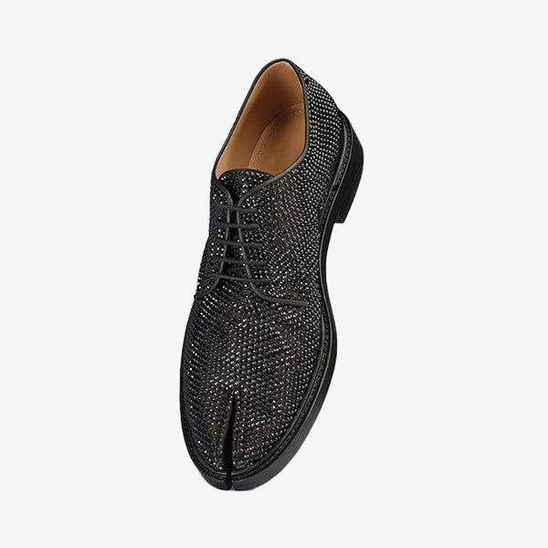 Split-toe Laced Rhinestone-Embellished Shoes