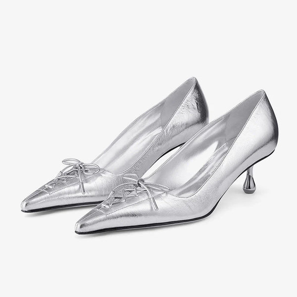 Vintage Metallic Leather Pumps