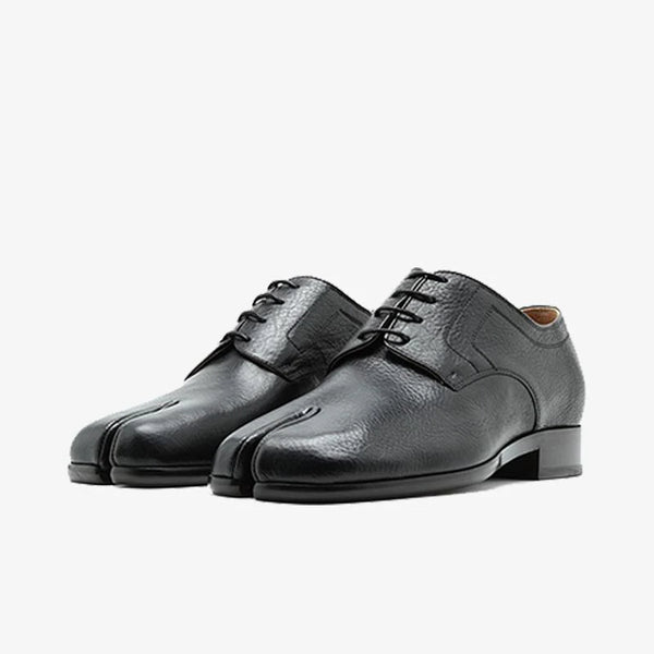 Comfortable Black Split-toe Laced Brogue Shoes