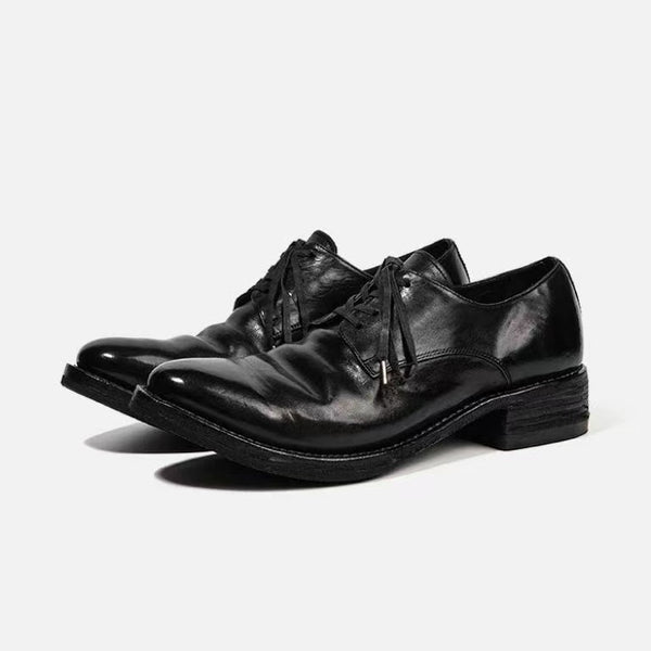 Men's black versatile derby shoes