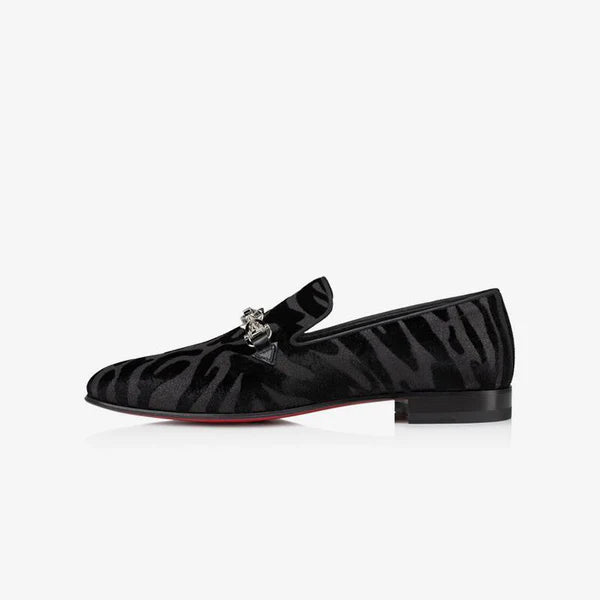 Zebra Suede Slip on Loafers