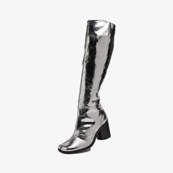 Knee-High Boots with Split-toe
