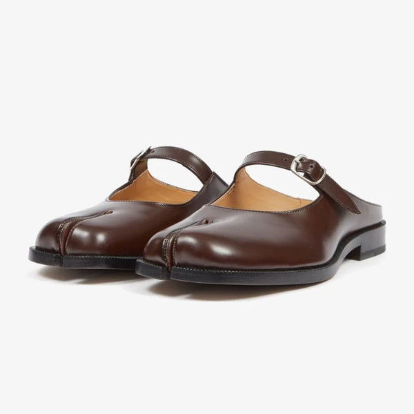 Cedar Brown Split-toe Leather Sandals