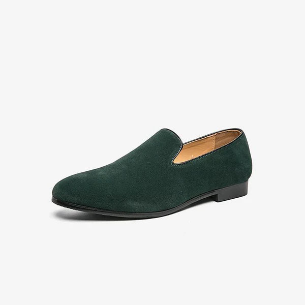Sophisticated Forest Velvet Loafers