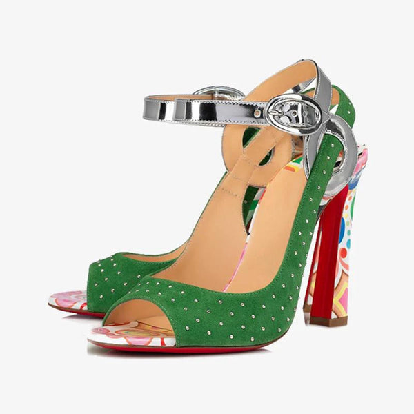 Green Suede Pumps