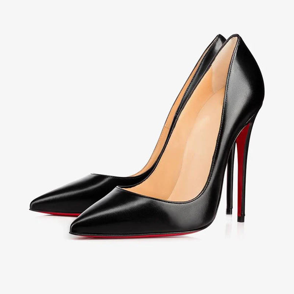 Timeless Black Leather Pumps 120mm