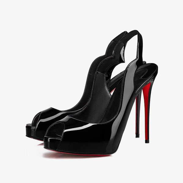 Black Patent Leather Pump with 120mm Heel