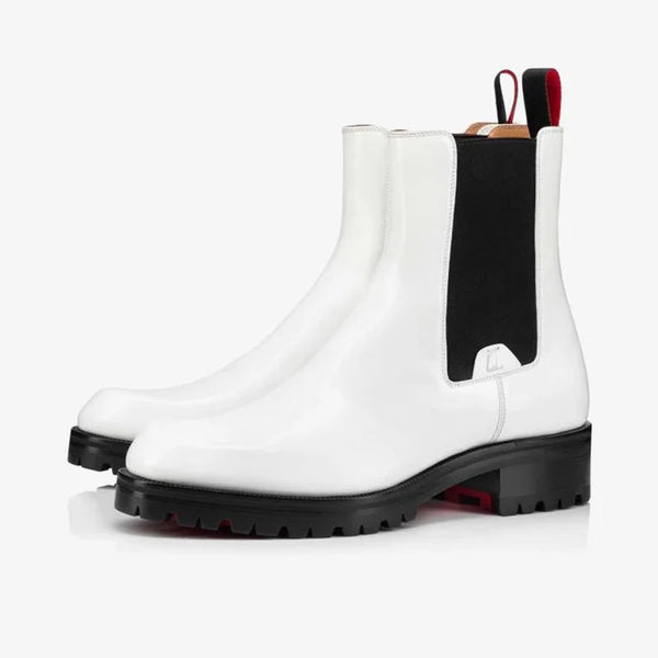 White Motorcycle-Inspired Boot
