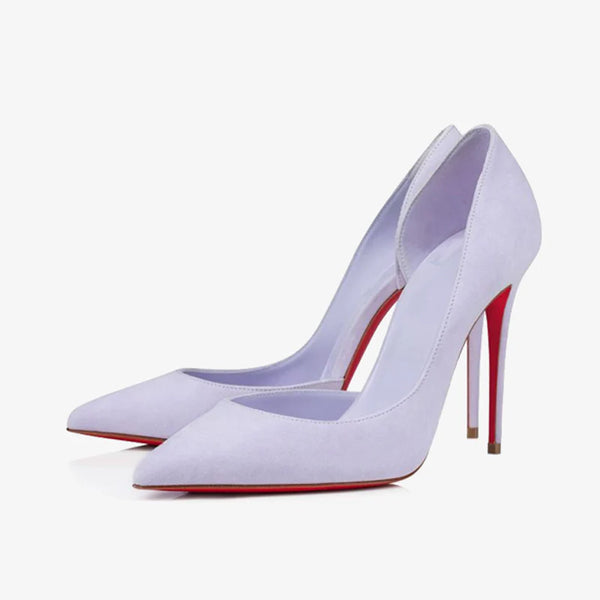 Mauve satin Asymmetrical Pump