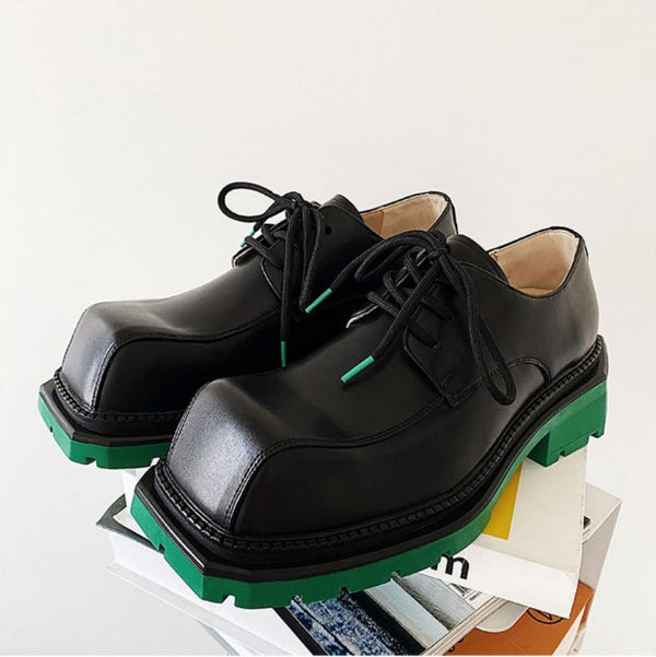 Men's black opposite sex derby shoes