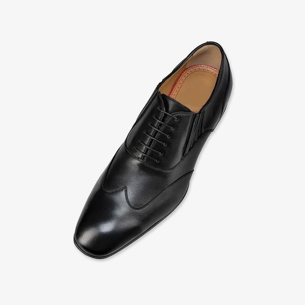 Black Layout Cut Lace-up Shoes