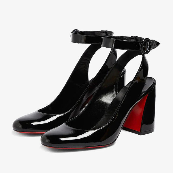 Patentr Slingback Pumps 100mm Block Heel