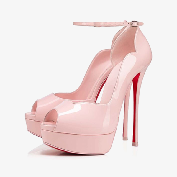 Pale Pink Patent Leather Stiletto Pumps