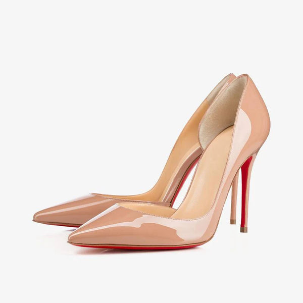 Nude Patent Leather Pumps